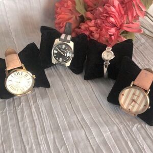 Lot of 4 womans WATCHES-ANNE KLEIN, GENEVA, SWISS made CHALET, BERINGER …